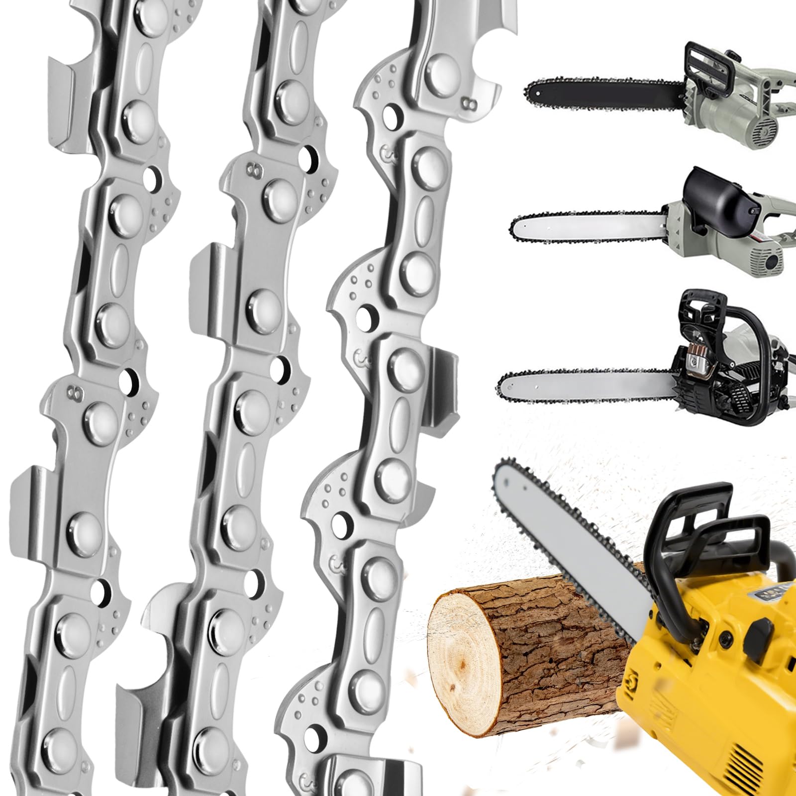 MospdyGear 3 Items 3/8 Inch 1.1 mm 52 TG 35 cm Saw Chains, Replacement for Dolmar PS-3, Replacement for Bosch AKE35, Replacement for Makita UC3541A, Replacement for Husqvarna 436Li