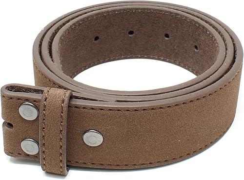 BC Belts Leather Belt Strap with Suede Texture and Stitched Edge 1.5" Wide with 