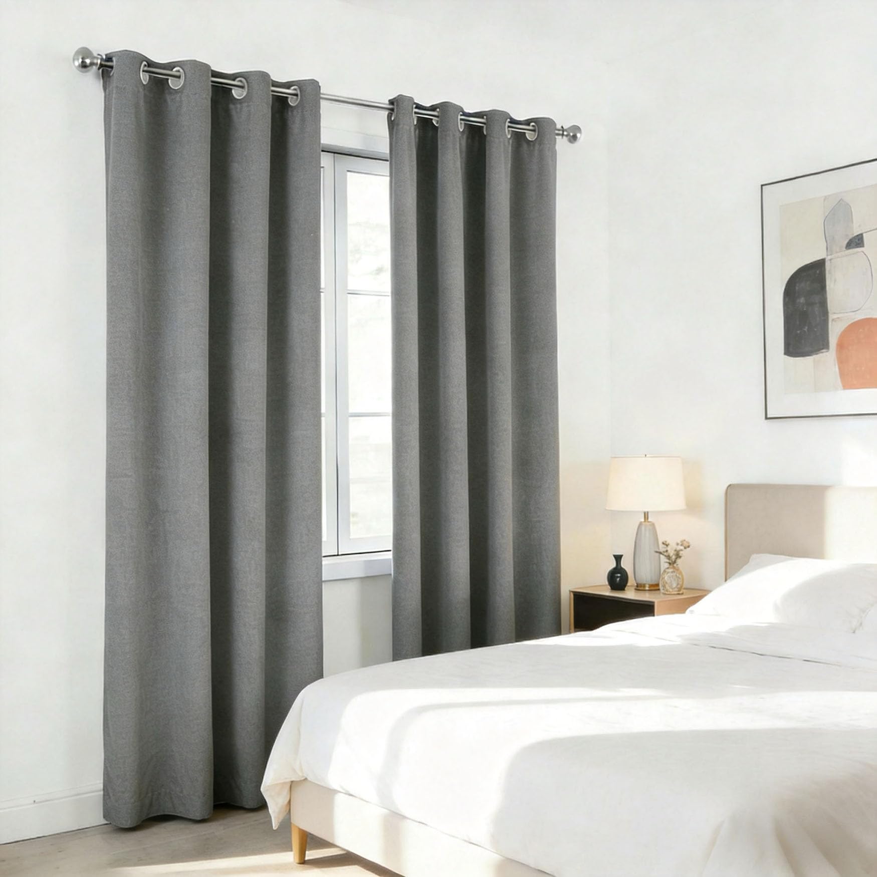 Rideaux isolation thermique et occultant beige 260 x 230 cm anti froid