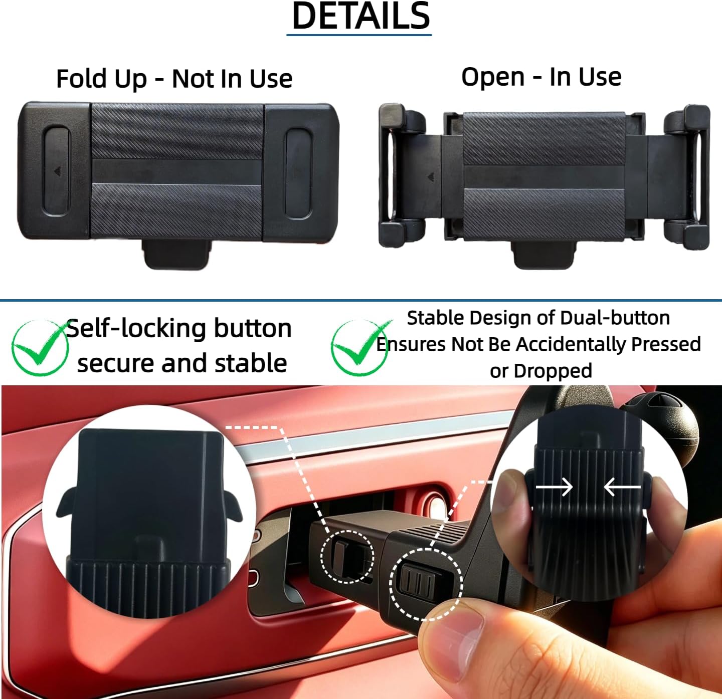 Car Headrest Tablet Holder for BMW X5 X6 G05 G06 G60 G45, Back Seat Mount Road Trip Travel Essentials for ipad iPhone, Car Strong Gravity Clamp Holder, Black