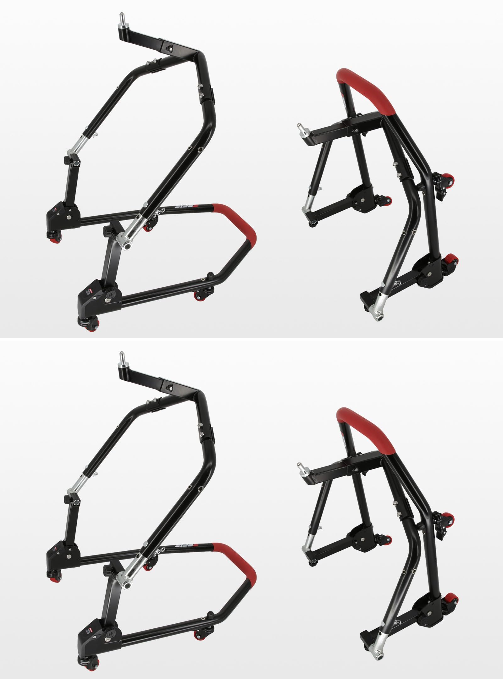 SEFIS M20u - Soporte para motocicleta plegable con cabezal de dirección para rueda delantera, elevador de moto, soporte de servicio delantero para motocicleta, soporte de montaje delantero para