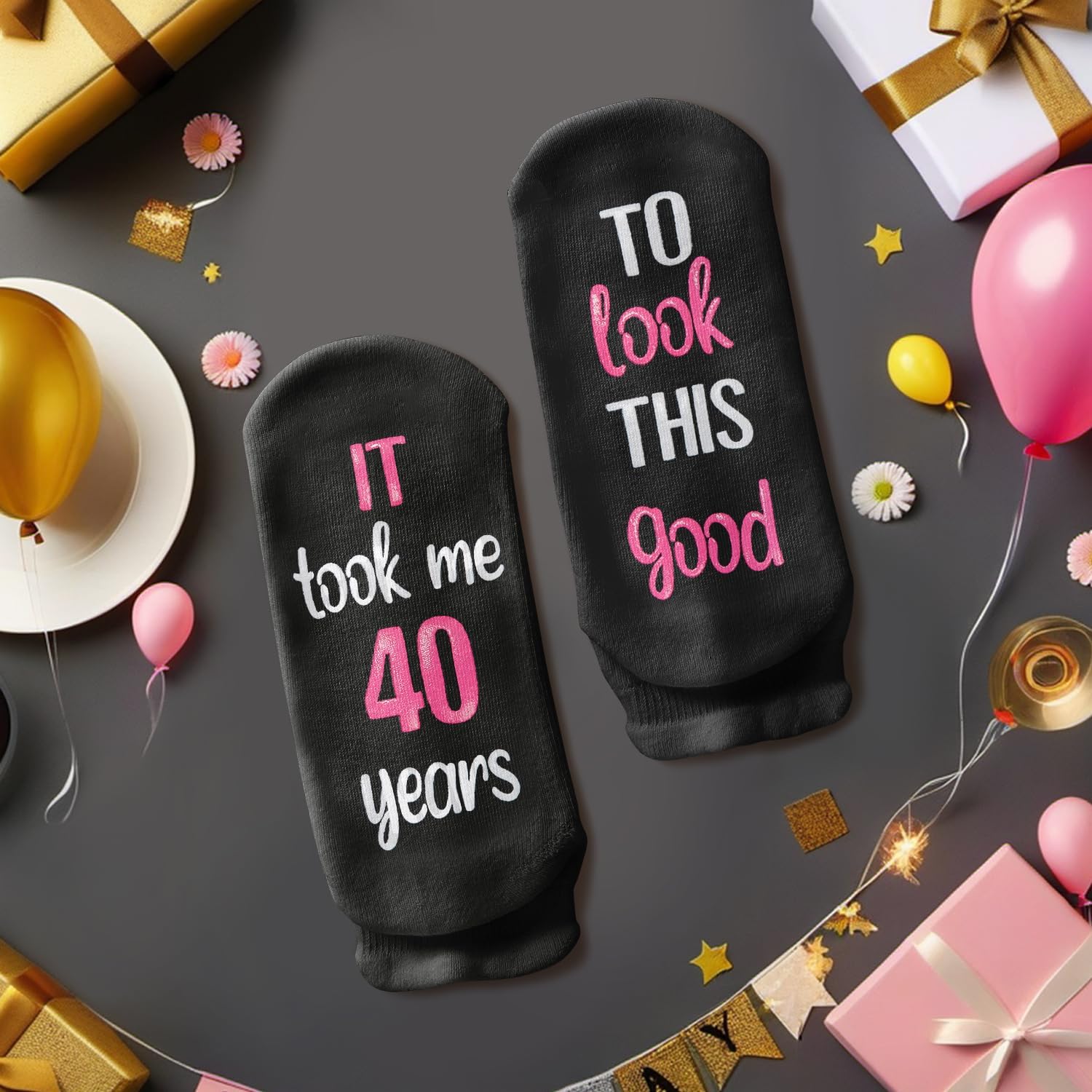 HAPPYPOP Birthday Gifts Ideas - Women 35-50 Year Old Socks, 55-80 Year Old Bday Gifts 2 Pack - Image 3