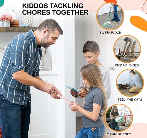 Miniatura 3 de Tabla de rutina diaria de montaje en pared para niños, vibrante tabla de tareas de borrado en seco para niños con hojas y marcador borrables y