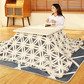 Japanese Kotatsu Heating Table, Kotatsu Table and Futon Carpet Heater Home & Living Room Made in Japan Kotatsu Blanket 4 Pieces/Kotatsu Table + Heater + Blanket + Quilt