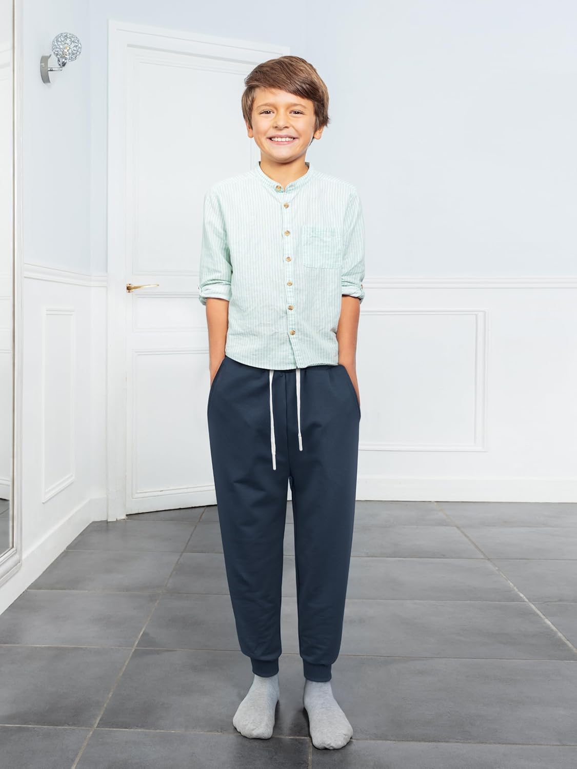 Resinta 5 Pack Toddler Boys Sweatpants Athletic Pull-On Pants with Drawstring and Pockets Boys Active Cotton Jogger Pants - Image 2