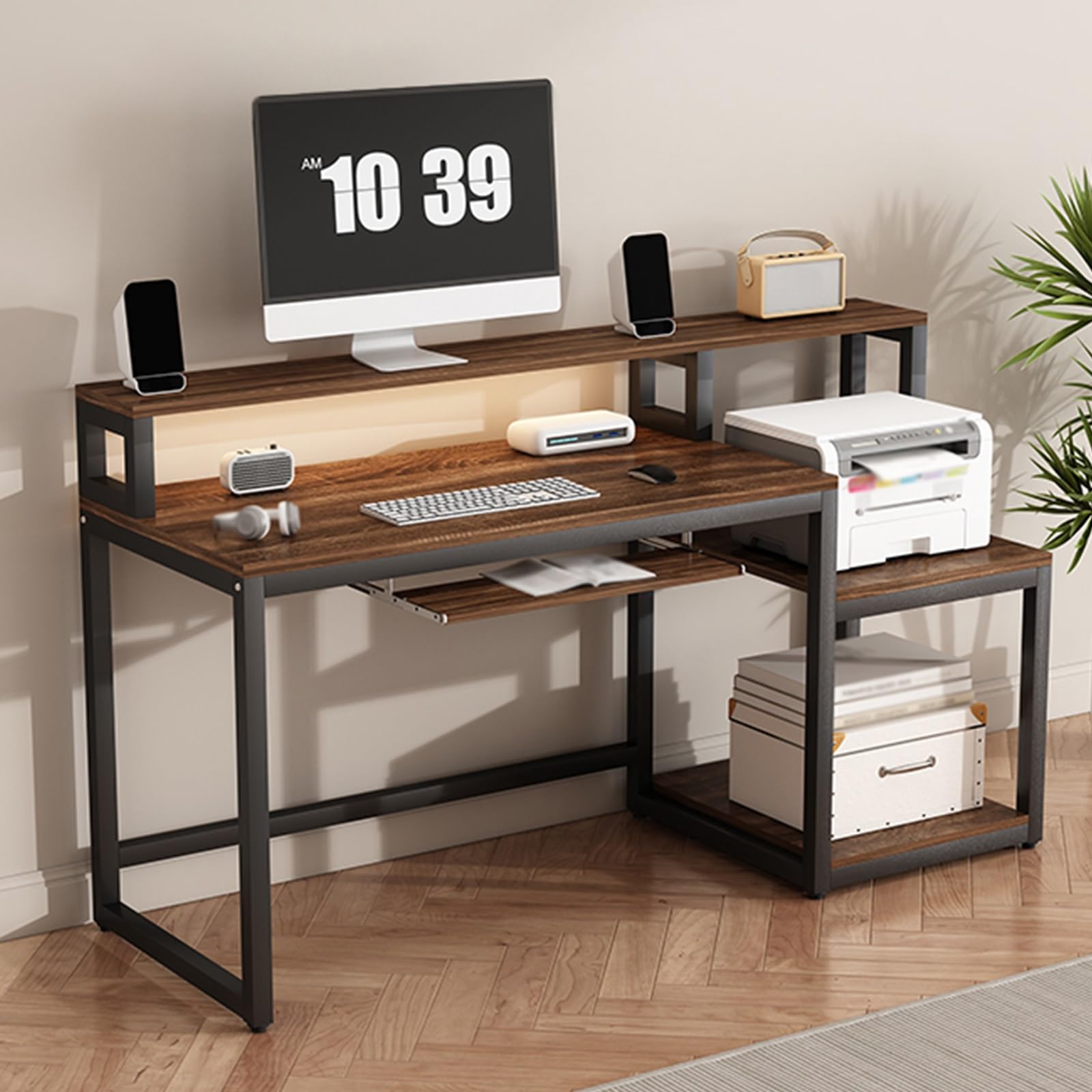 Scrivania per computer per casa e ufficio con ripiani da 119,4