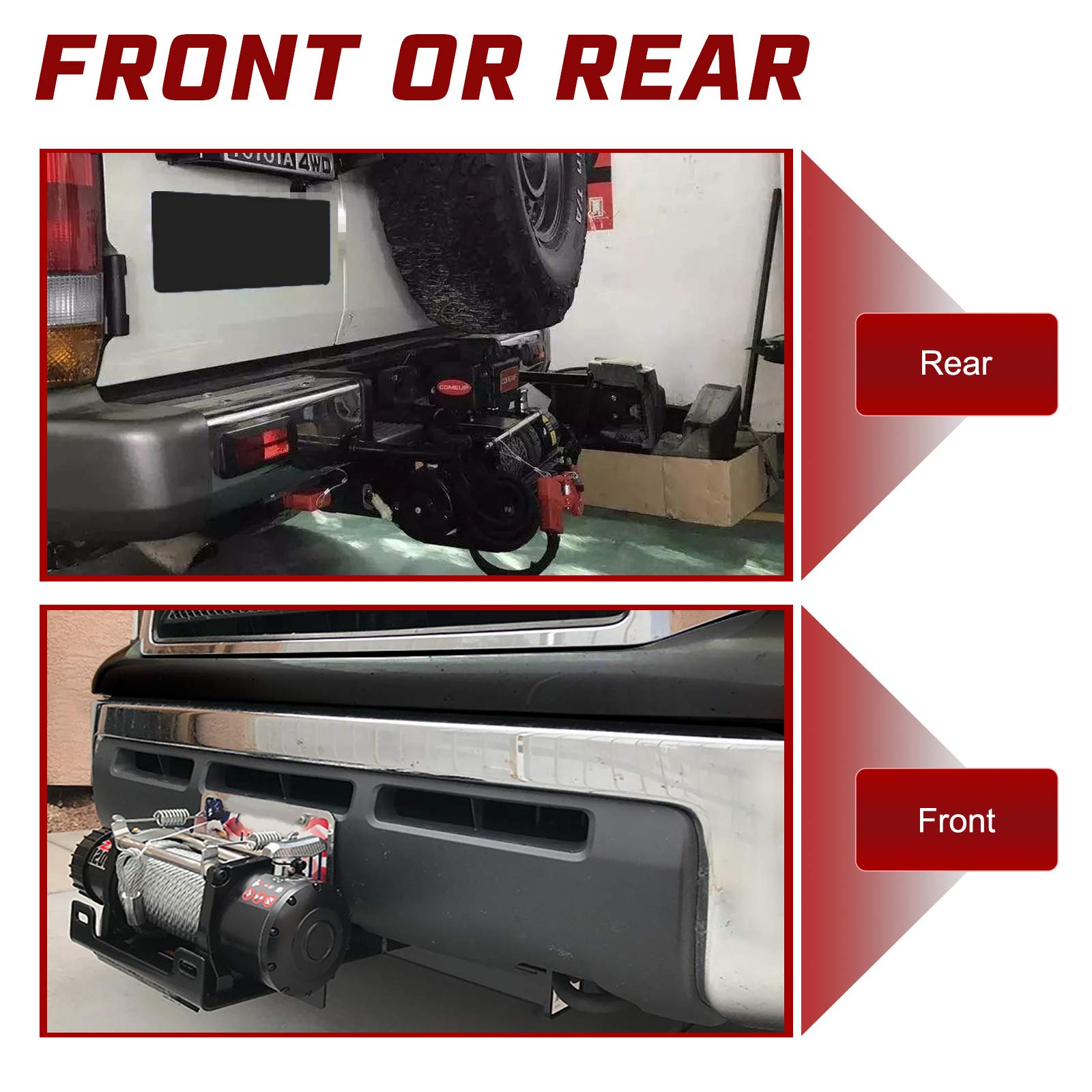 Buy BUNKER INDUST Receiver Hitch Winch Cradle Mount Plate, Universal 2