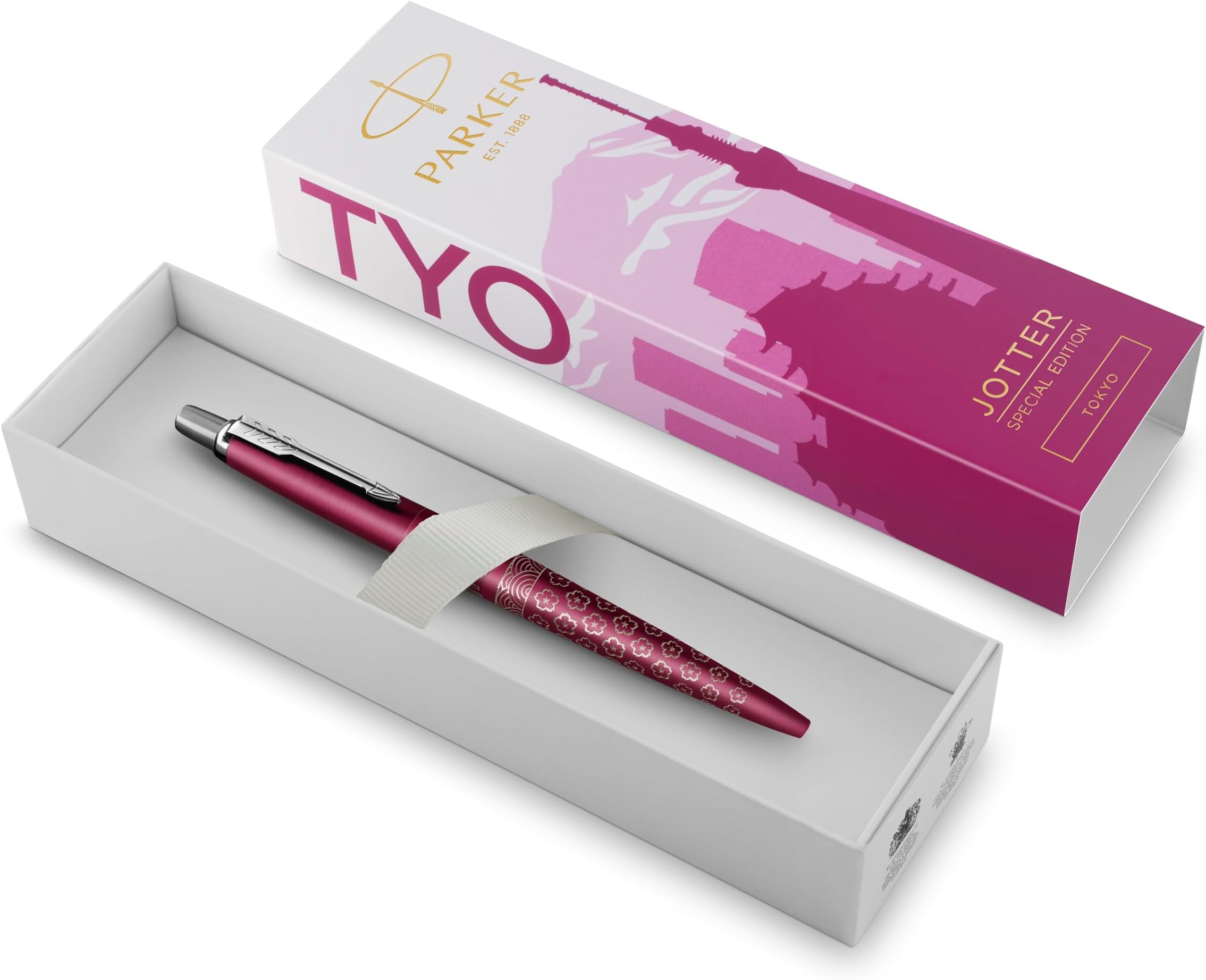 Jotter Special Edition Global Icons Ballpoint Pen | Tokyo Satin Pink | Blue Ink | Gift Boxed