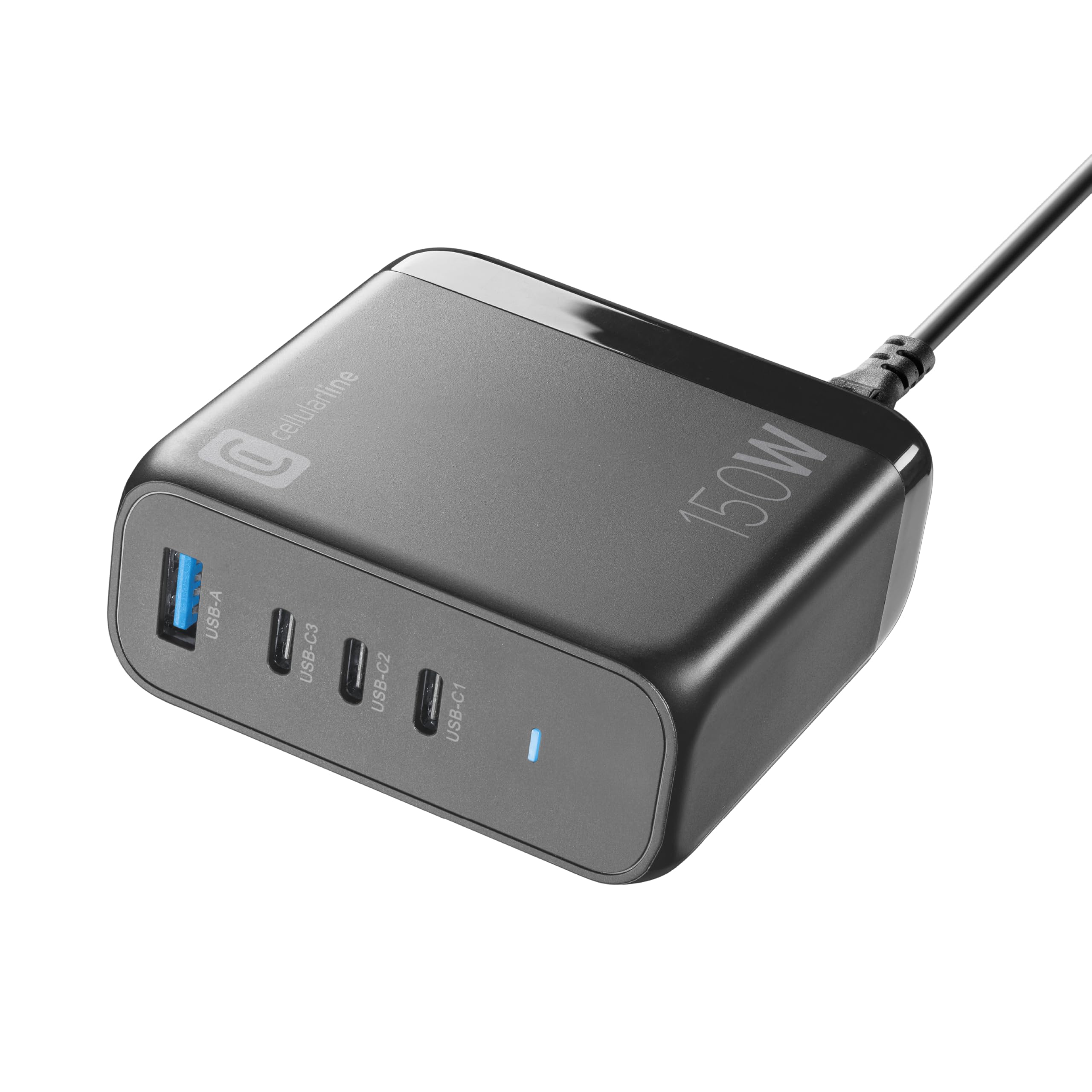 Cargador GaN 150W MULTIPOWER de Cellularline con 3 USB-C y 1 USB-A para tablet y móvil 7