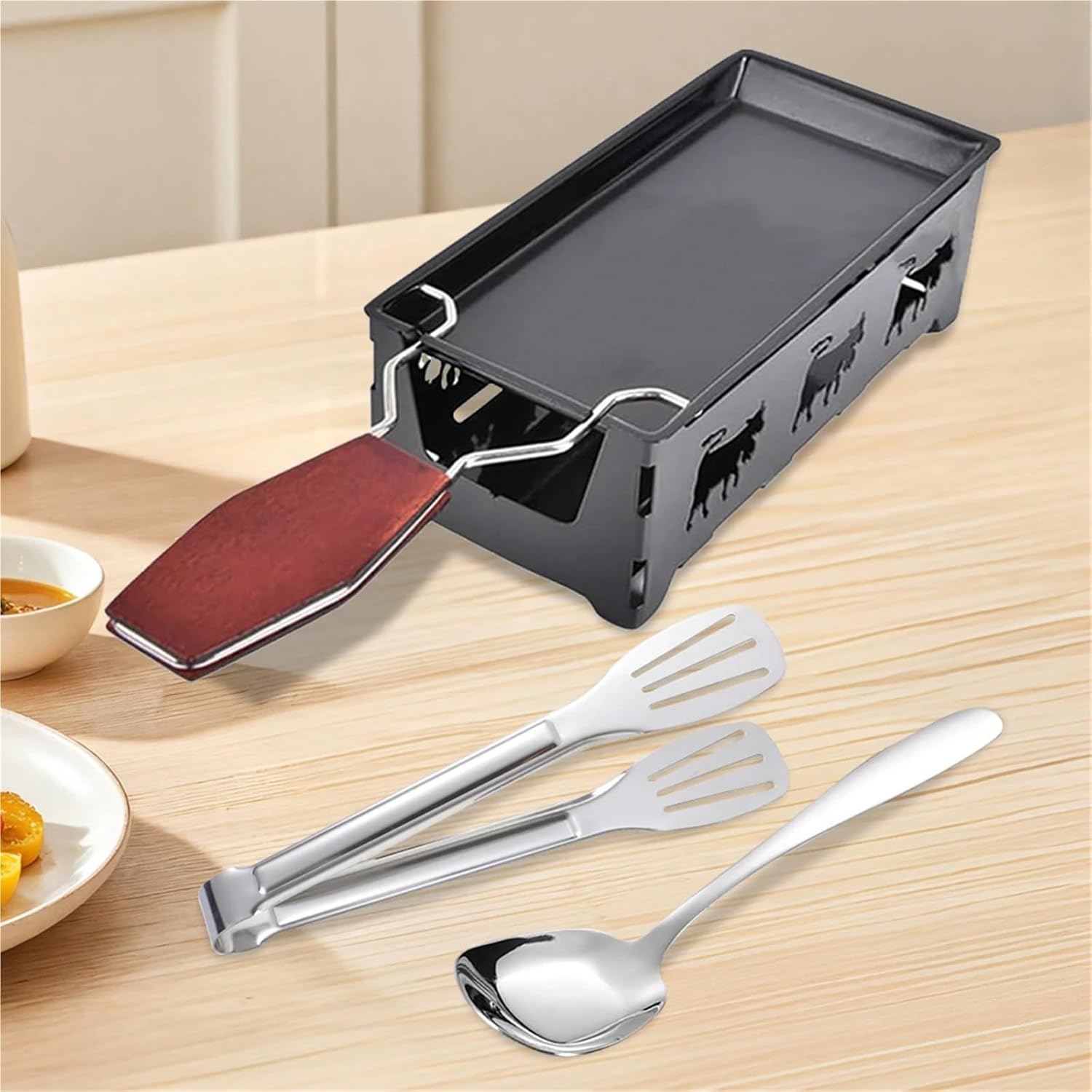 Mini Cheese Oven Set Non-Stick Baking Plate Butter Barbecue Tools Compact Cooking Essentials