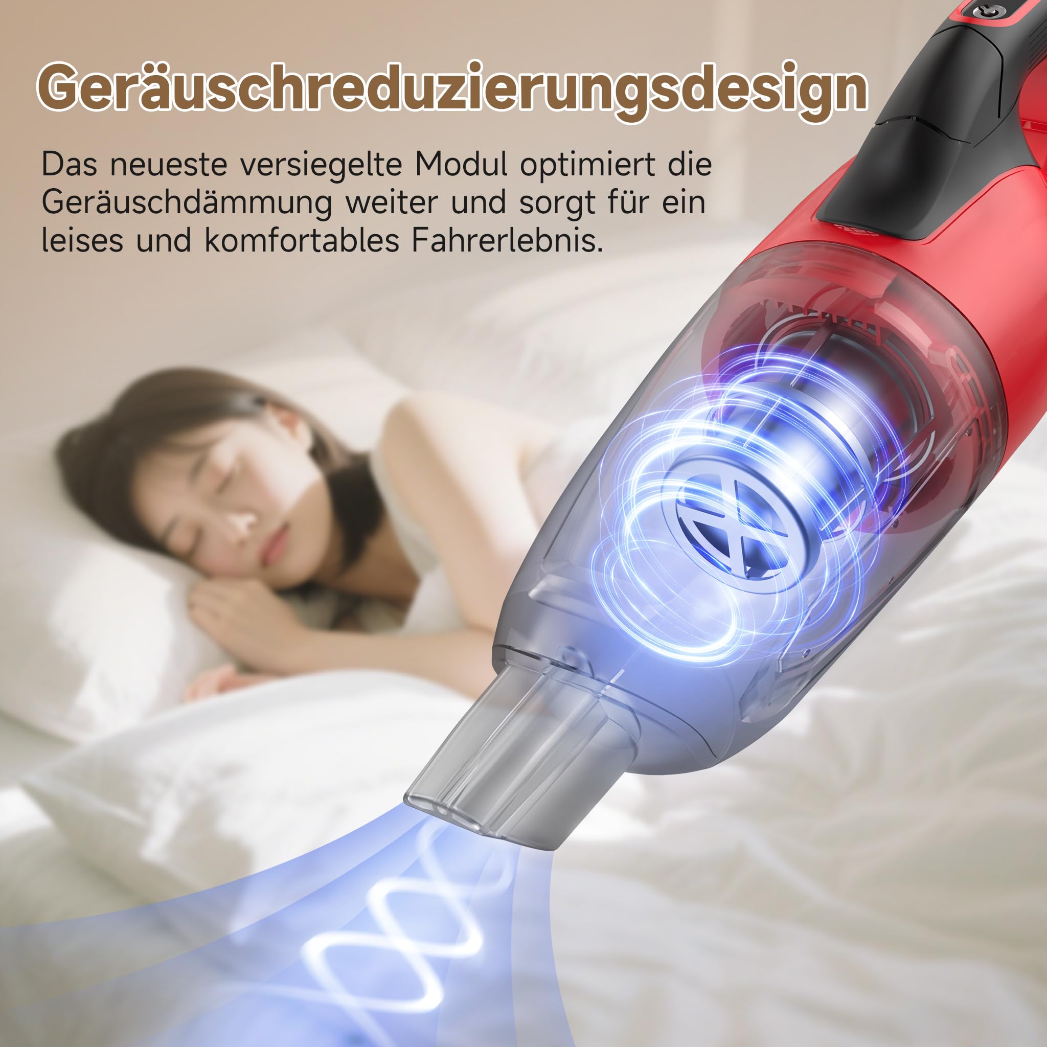 TEENO Akku Staubsauger Lithium 150W/13KPA mit 4Ah Li-Ion Akku für Haus, Auto, Büro & Sofa
