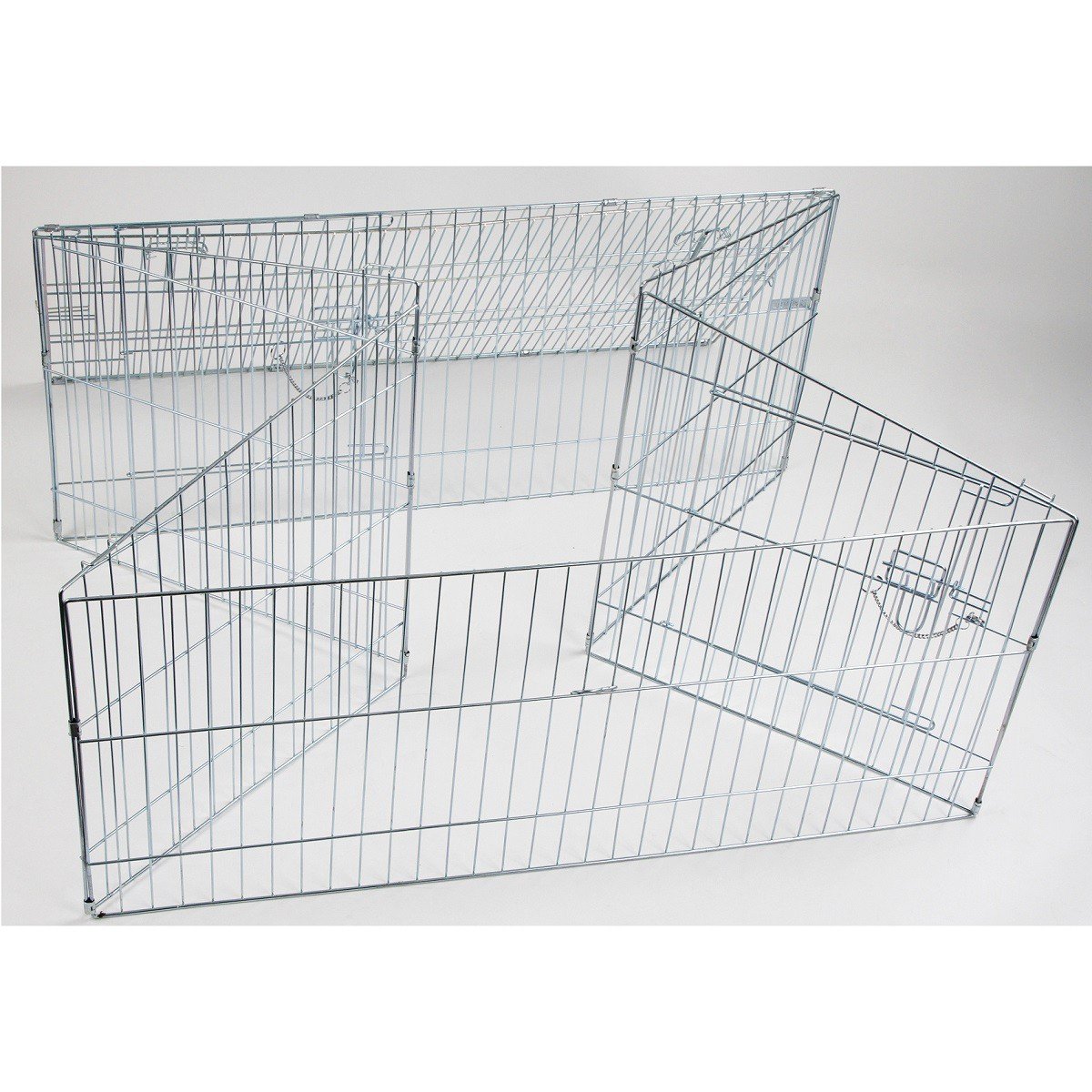 Kerbl 82845 wybieg (wybieg dla dużych królików + zajęcy, wymiary 115 x 115 cm, wysokość 60 cm, odstęp między kratkami 3,5 cm, wylot z dwoma drzwiami)