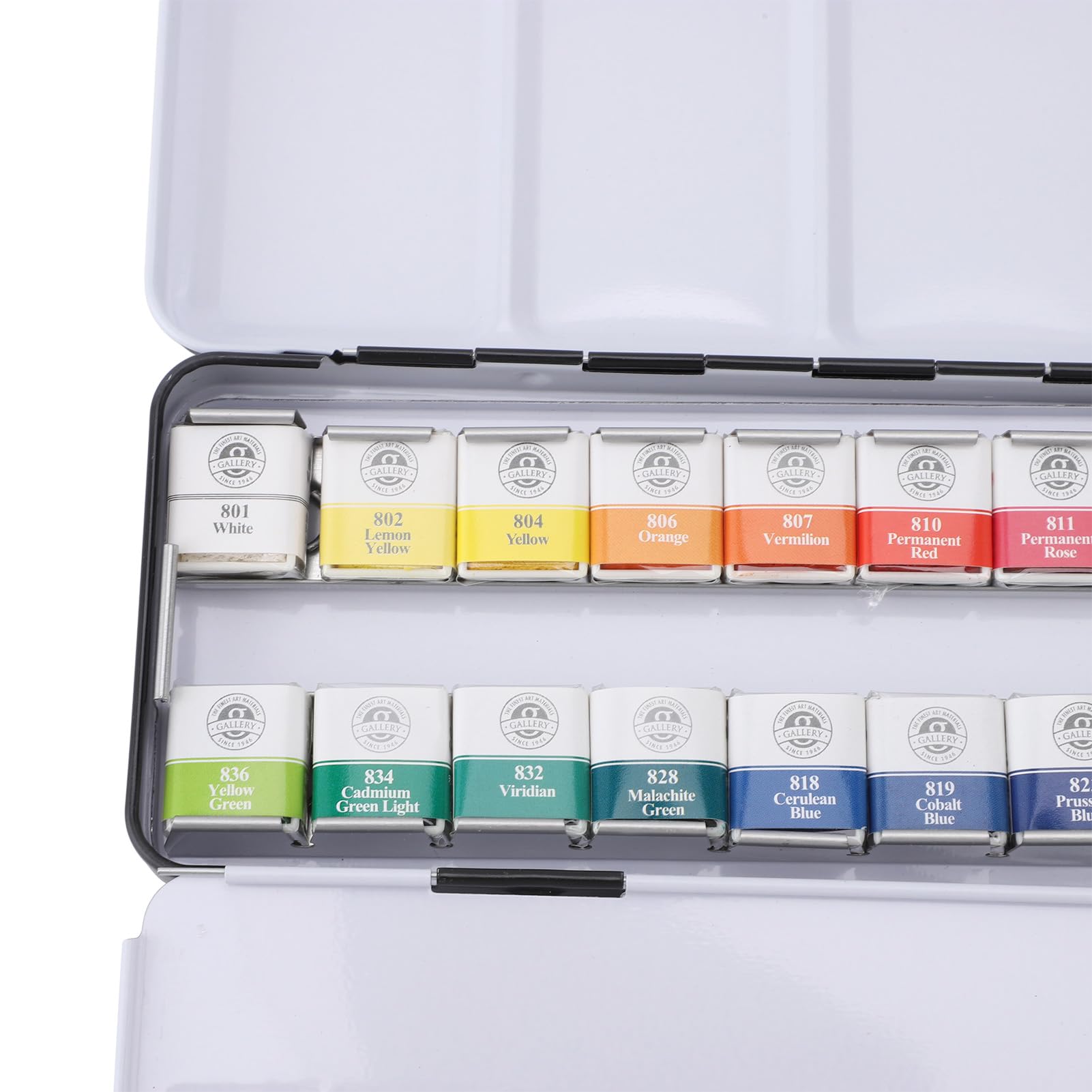 CDQL Aquarellfarben-Set, 24 Farben, Hochwertiges, Festes Aquarell in Blechdose, Paletten-Set, Kunstpigment-Set, 24 Lebendige Farben (24 Farben)