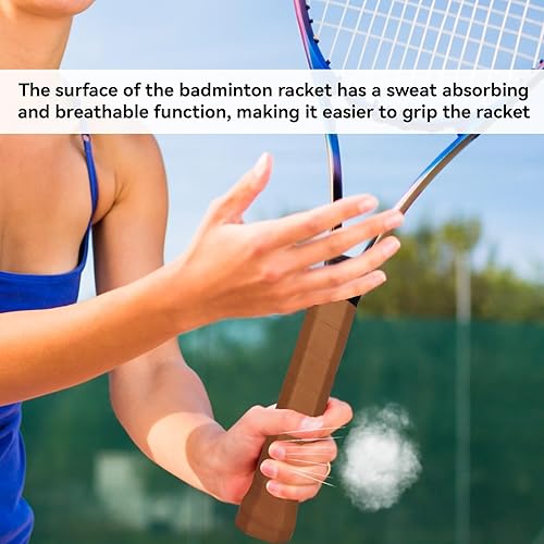 Miniatura 6 de Banda de absorción de sudor, raqueta de bádminton de tenis, cinta de agarre de cuero, cinta de repuesto de piel absorbente de sudor para gimnasio al