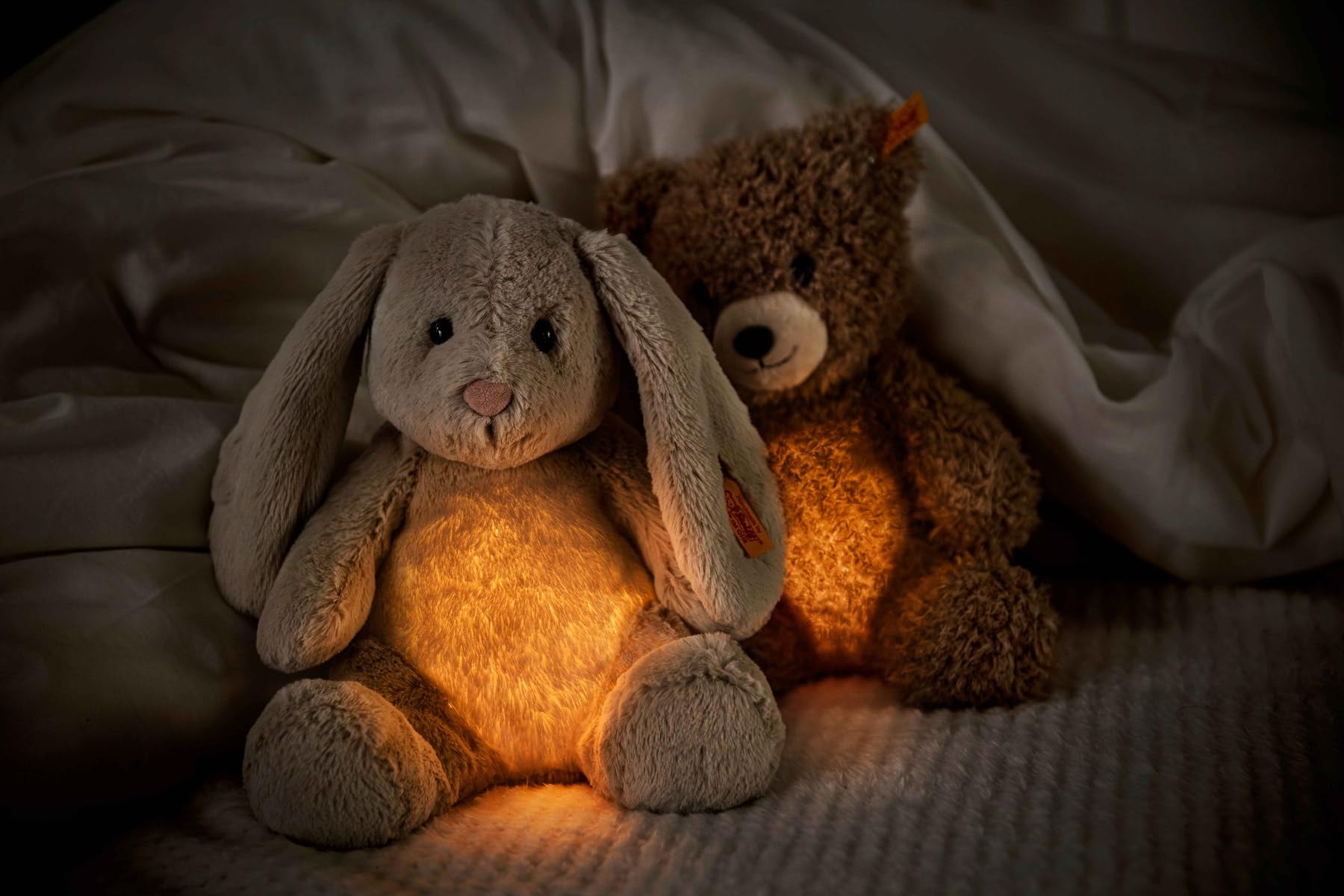 Steiff Caspar - Luz Nocturna con Oso de Peluche, 28 cm, Color marrón Claro