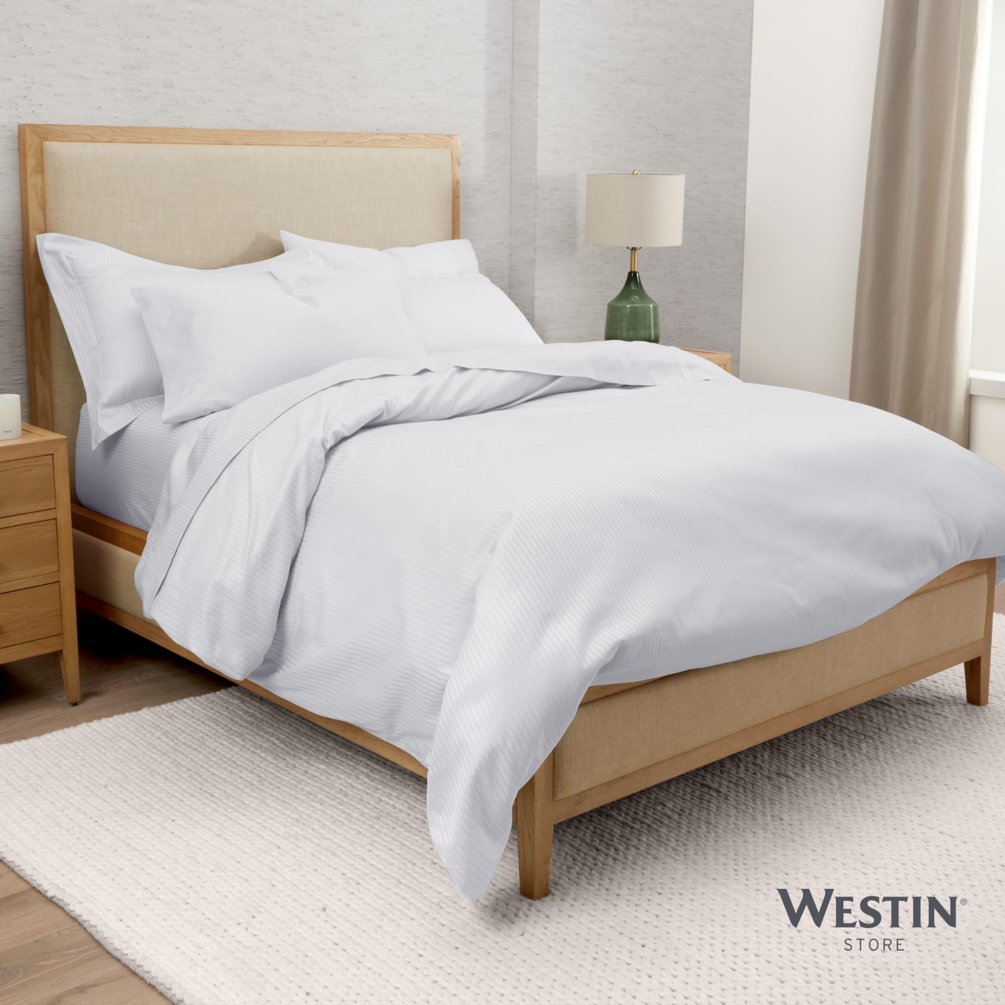 Westin Hotel Duvet Insert - Down Alternative - 100% Cotton Cover - White - Queen