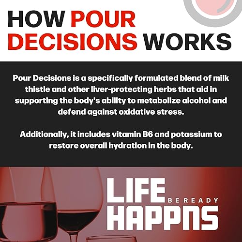 Miniatura 6 de Pour Decisions - Metaboliza el alcohol para una fácil recuperación y mejores mañanas - Soporte e hidratación hepática - Desintoxicación - Restaura