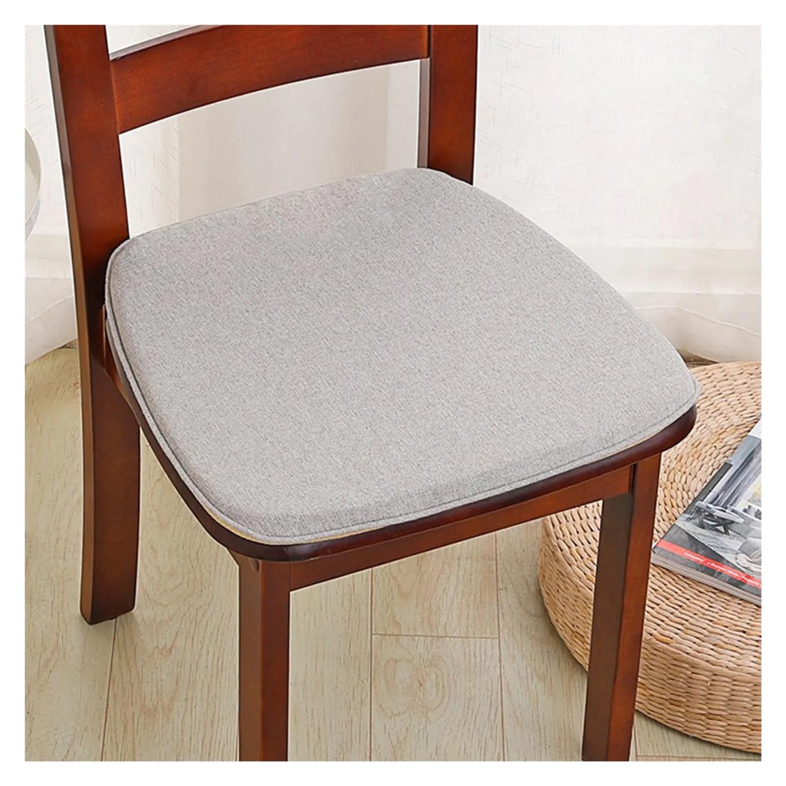 Cuscino antiscivolo per sedia, morbido, con laccetti, per sala da pranzo, ufficio, hotel, giardino, colore: nero