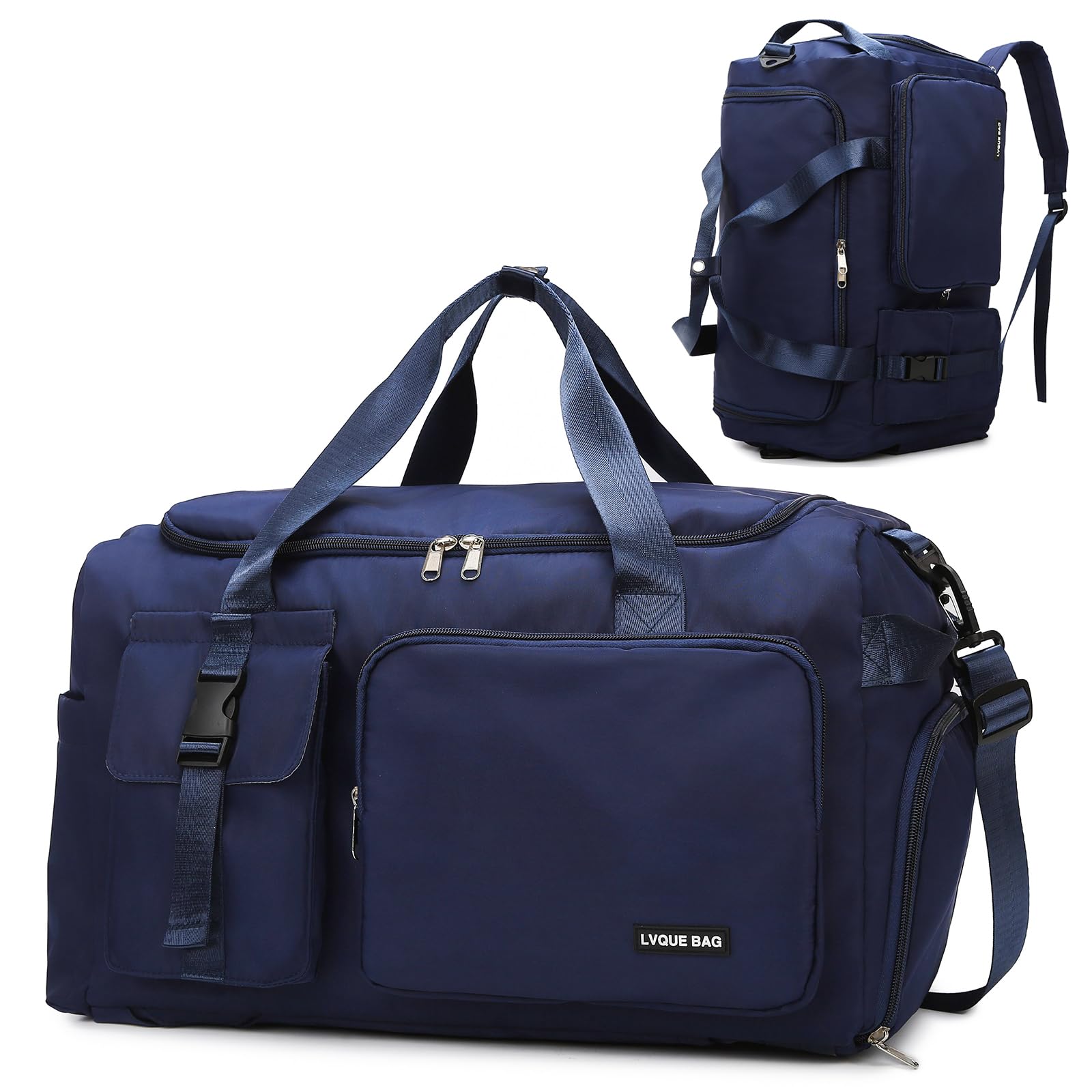 Sporttasche Damen Herren 42L Reisetasche mit Schuhfach Nassfach Wasserdicht Trainingstasche Travel Duffle Bag mit Rucksack Weekender Schwimmtasche Fitnesstasche für Reisen, Fitness, Sport