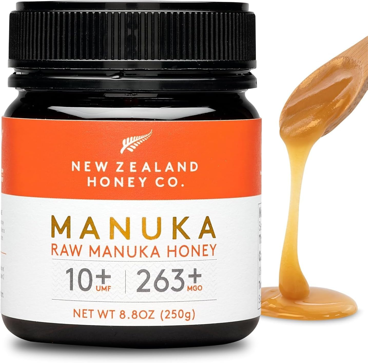 New Zealand Honey Co. Raw Manuka Honey UMF 10+ | MGO 263+, 8.8oz / 250g | Organic Medical Grade Manuka Honey for Daily Wellness, Skin Care & Dogs