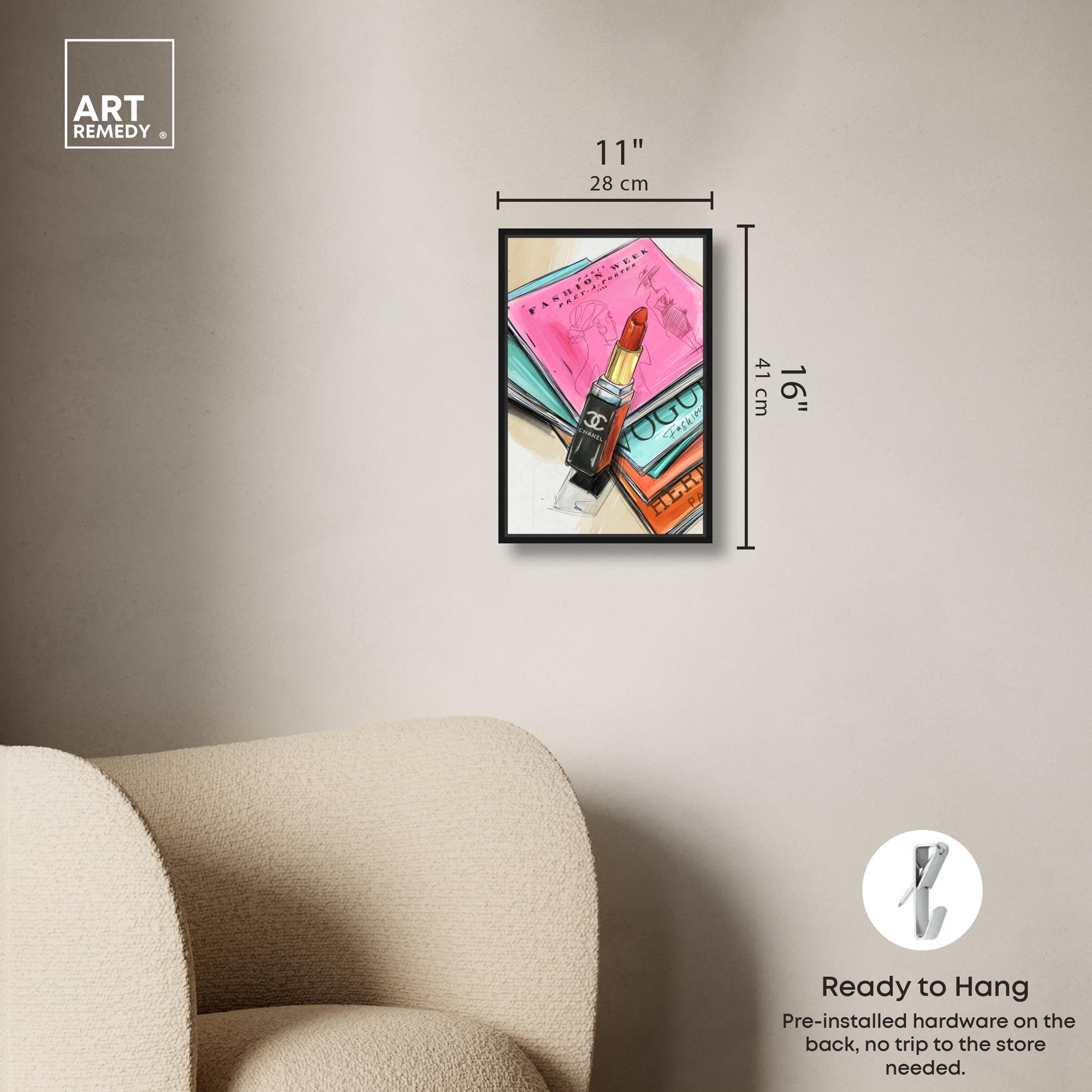 キャンバスプリント Art remedy 服 屋 ポスター レトロ 写真入り 名前