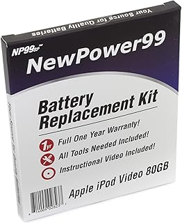 Battery Kit for iPod Video 80GB with Video, Tools, and Extended Life Battery from NewPower99