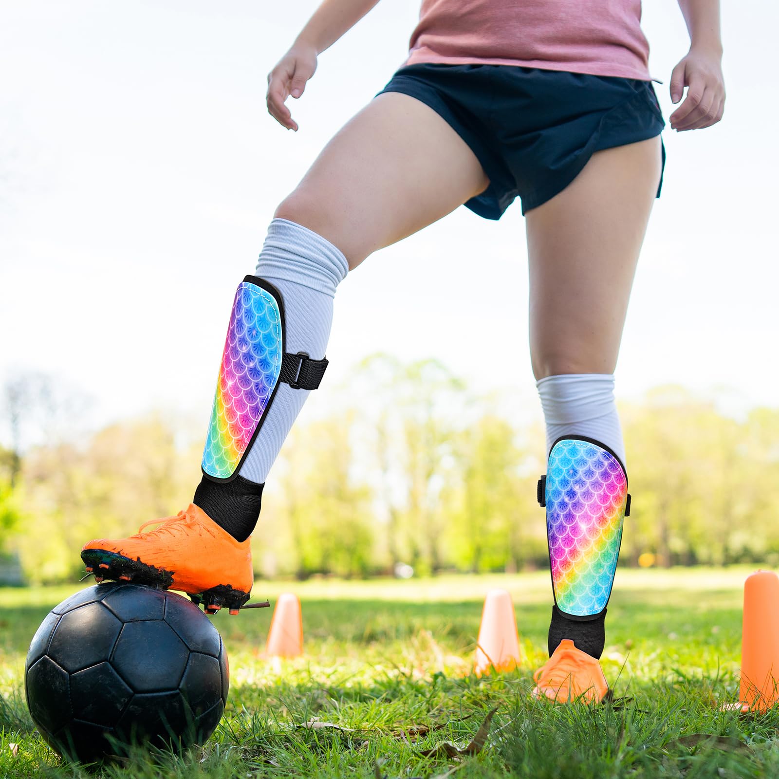 Fußball Schienbeinschoner für Mädchen Jugend 2-7 Jahre für Fußballspiele, EVA stoßdämpfende Schienbeinschoner