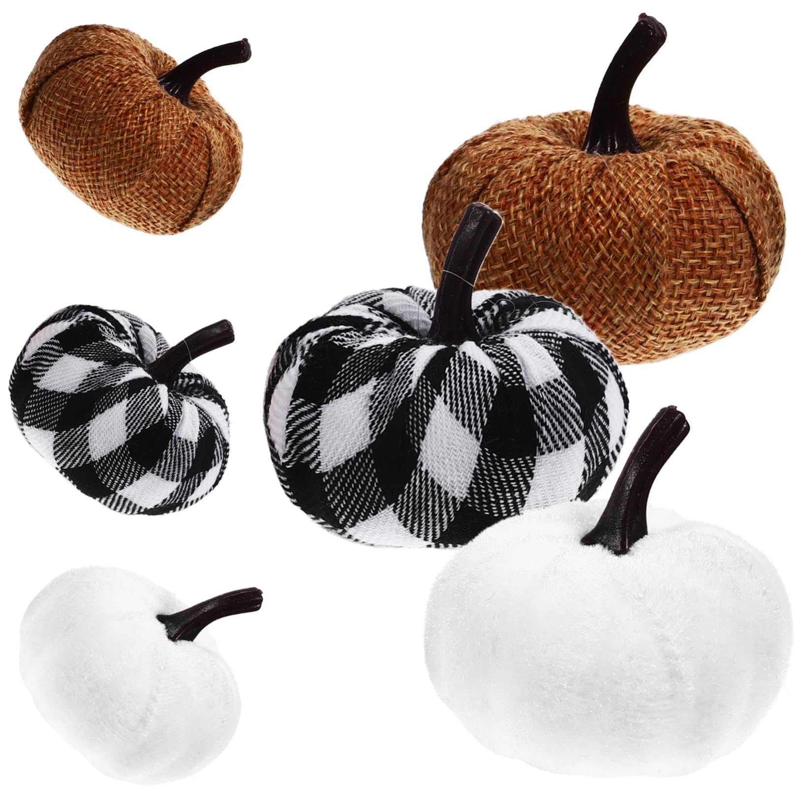 Didiseaon 5 Set Decorazione Di Zucca in Tessuto Simulato Luce Di Zucca Decorazioni Dell'albero Di Halloween Zucche in Tessuto Espanso Zucche Del Ringraziamento Stoffa 6 Pezzi*5