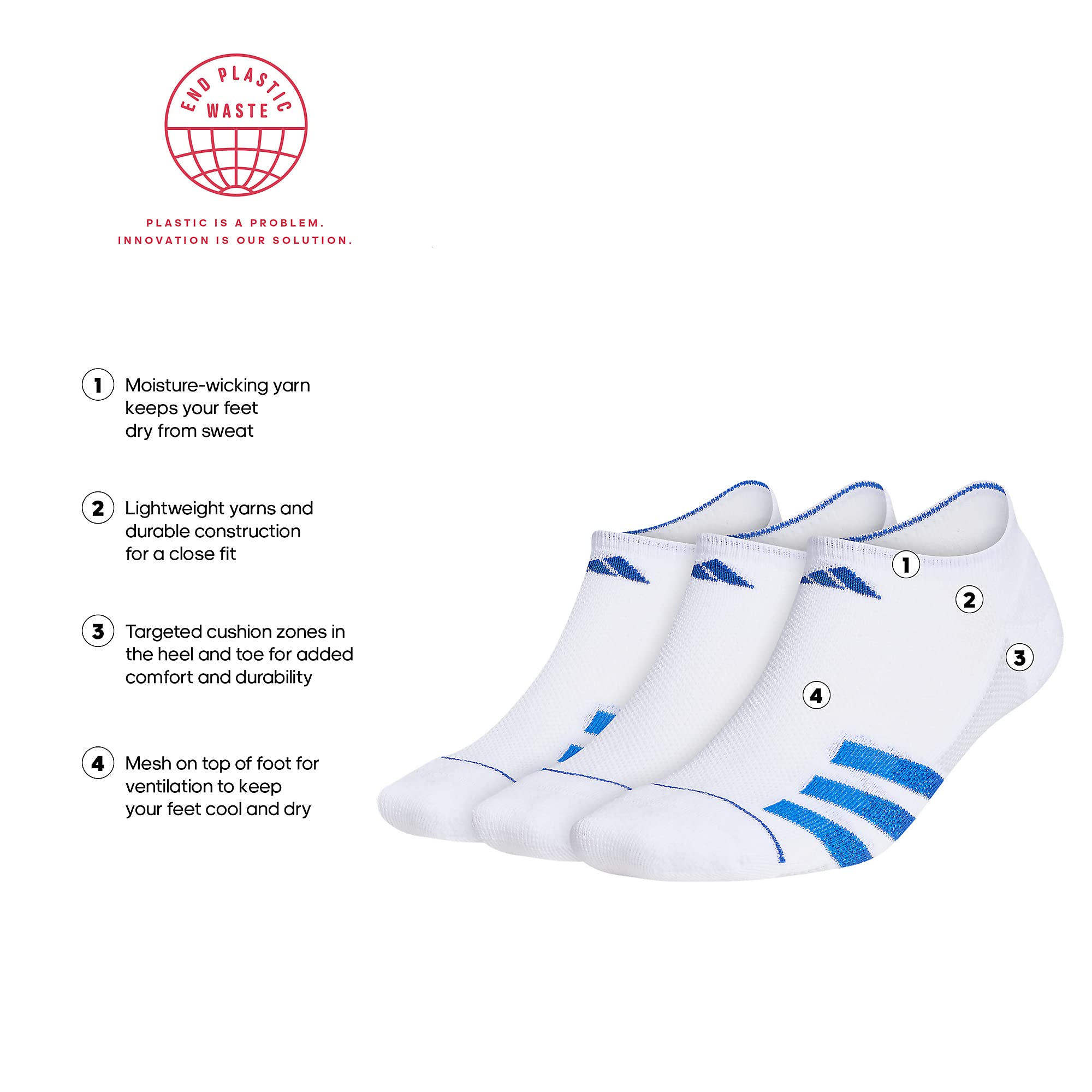 adidas Superlite Stripe 3 Calcetines Invisibles (3 Pares) Calcetines invisibles Hombre (Pack de 3)