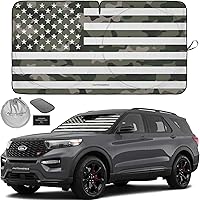 Vista 60 de Autoamerics Parasol de Parabrisas de Una Pieza - Parasol Cromado Líquido Plegable para Ventana Delantera de Auto para Carros SUV Camión - Protector