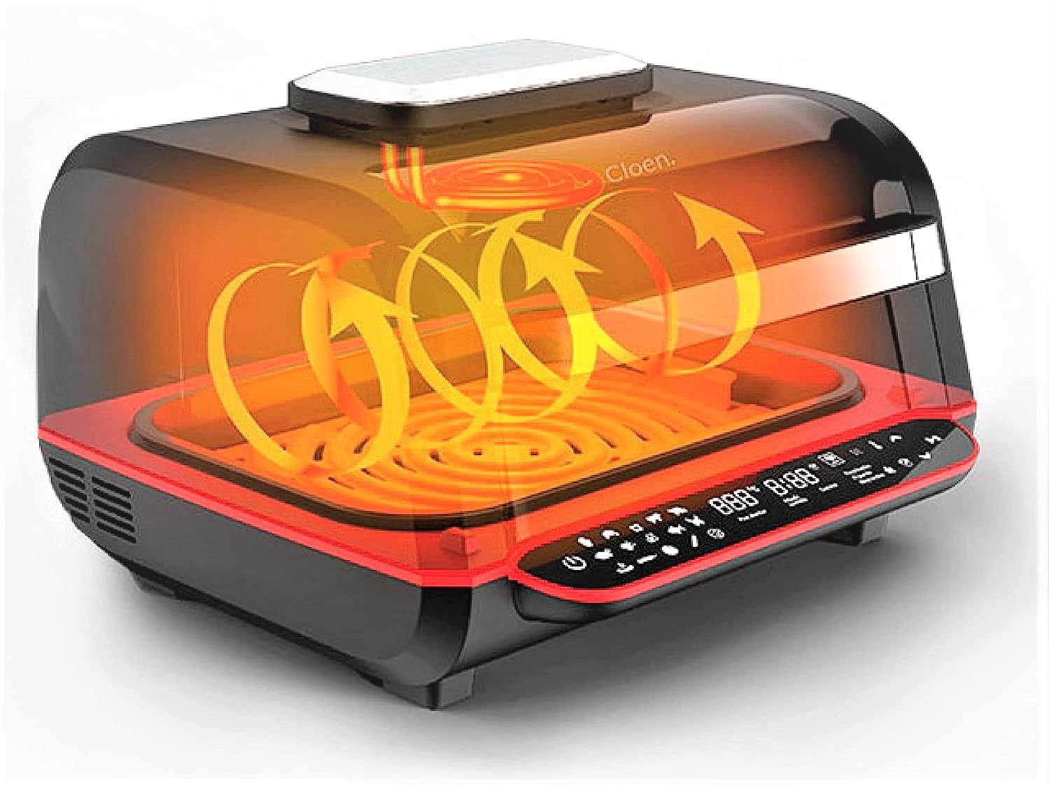 Foodie Fryer by Cloen Freidora sin Aceite 7L 1700W | 18 Funciones, 8 Dispositivos en 1, Panel Led Táctil, Doble uso: Cesta o Plancha Grill, Sin BPA