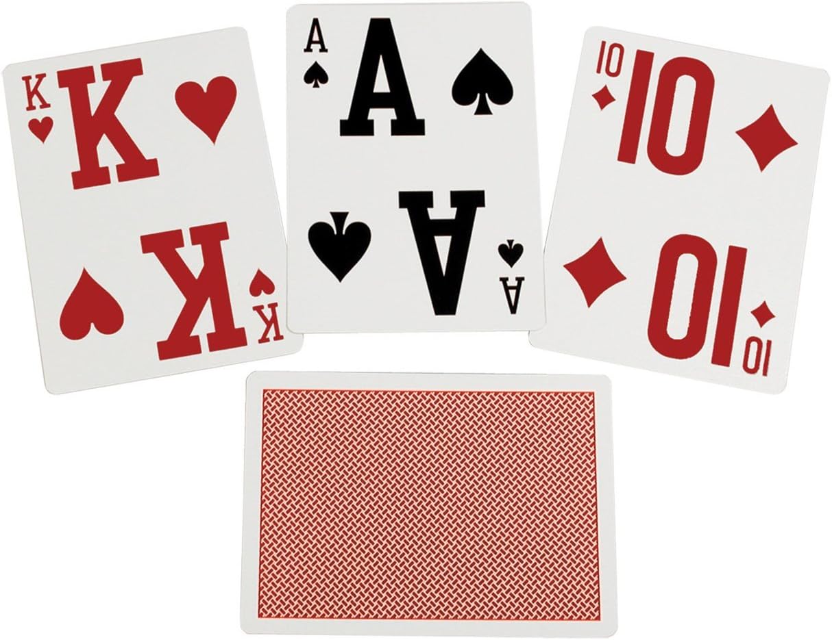 Reizen Elite Low Vision Playing Cards - Red - Single Deck