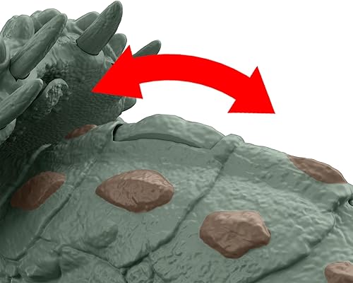 Miniatura 5 de Jurassic World Gigantic Trackers Triceratops - Figura de acción de dinosaurio, juguete de especies grandes, ataque de cabezal, función de cuerno