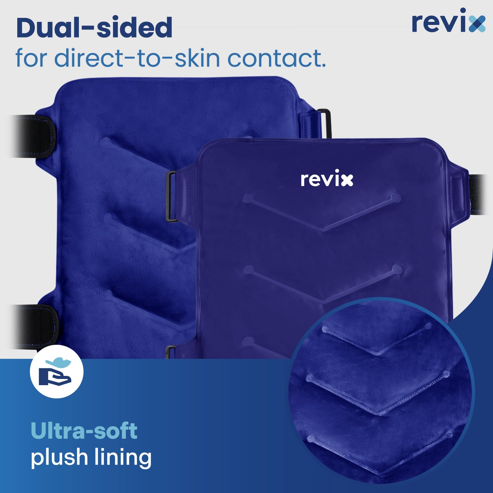 REVIX Hip Ice Pack Wrap do zapalenia bólu bursitis Wielokrotnego użytku Cold Pack do wymiany biodra, miękki pluszowy zimny kompres do urazów ramion tyłu biodra uda i kolana