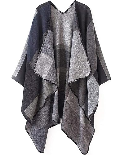 Women's Shawls and Wraps Open Front Poncho Cape Winter Sweater