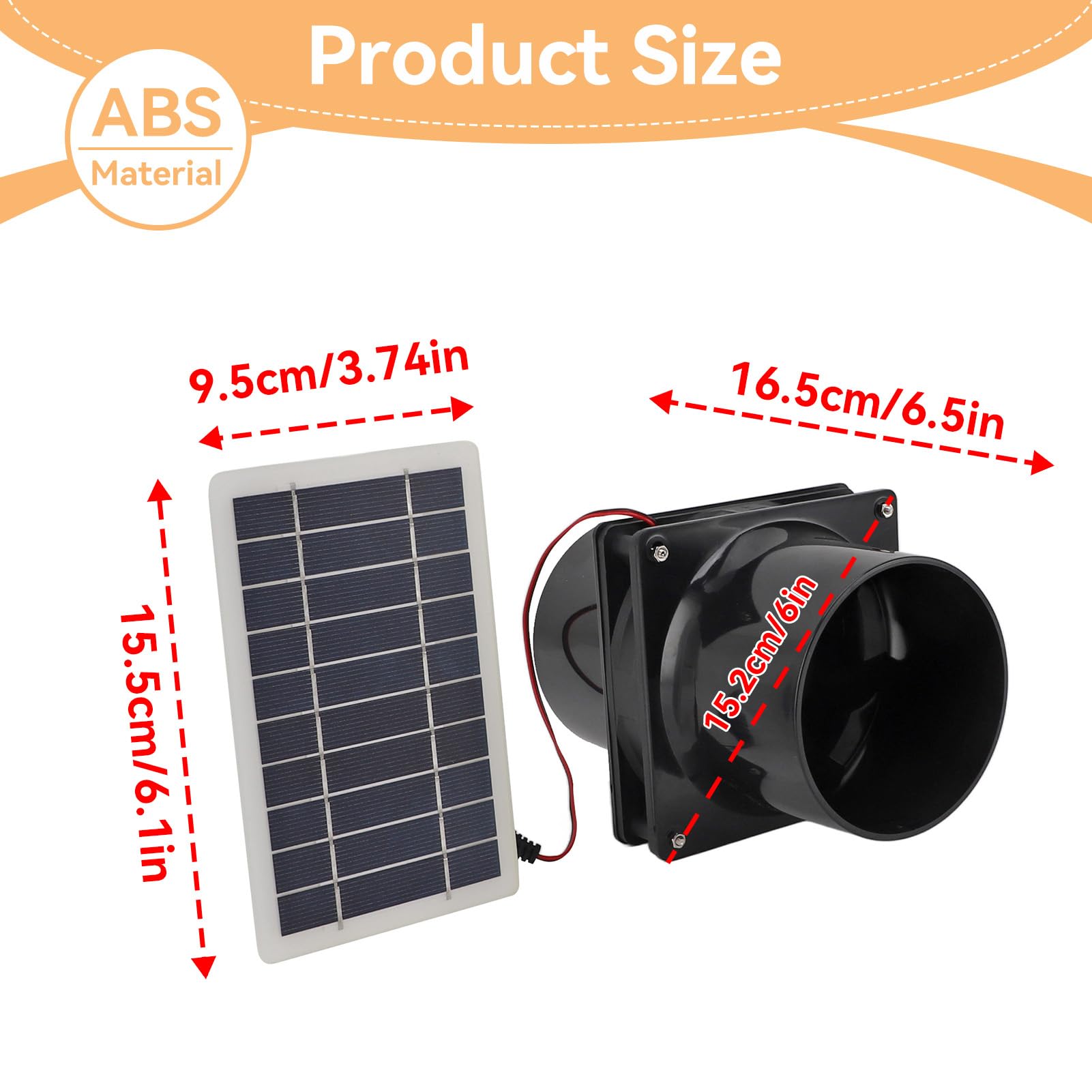 Kit Ventilateur Panneau Solaire 100mm Échappement 10W 12V Pour Serre Extérieur