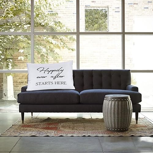 Miniatura 5 de SILYHEART Fundas de almohada de Happily Ever After Starts Here, fundas de almohada oblongas para cama, silla, sofá, fundas de almohada decorativas,