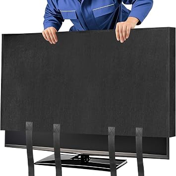 65 Inch TV Moving Box with Adjustable Straps   Full Protection Felt Dust & Scratch Protector for 60-65 Inch Flat Screen TVs