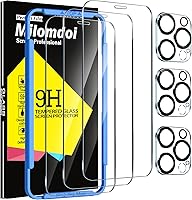 Vista 10 de Milomdoi Paquete de 3 Protectores de Pantalla para Apple iPhone 11 Pro Max con Paquete de 3 Protectores de Lente de Cámara de Vidrio Templado