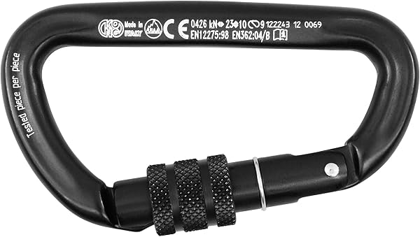Kong. Trapper Screw Sleeve. Moschettone Arrampicata in Alluminio con Ghiera a Vite. Sistema Keylock Anti-Impiglio. Forma Compatta. Ingombro Minimo. EN 12275/B, EN 362/B. Peso 85g. - 1