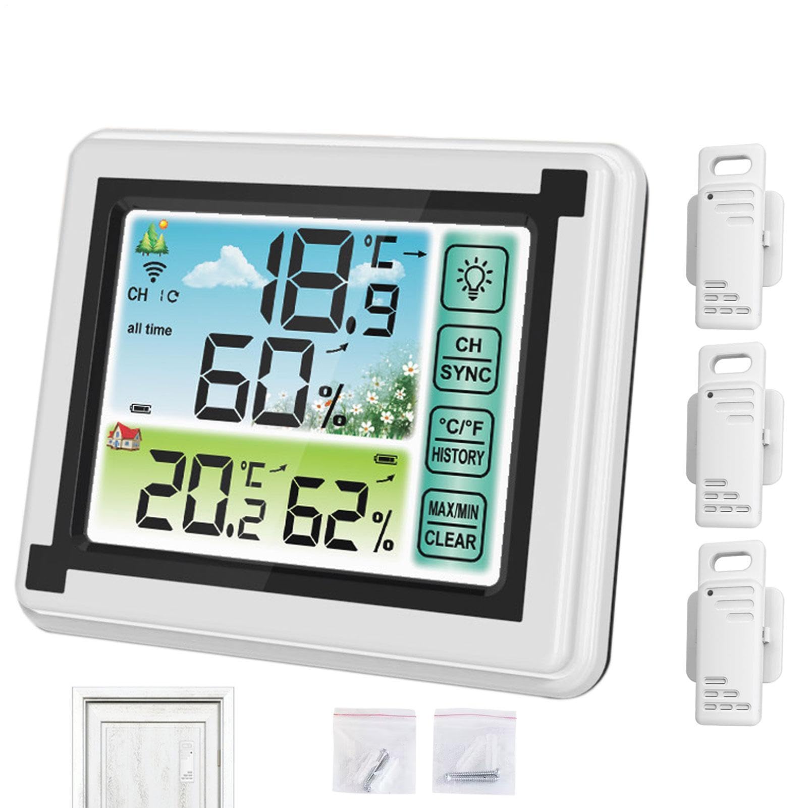 Termómetro digital inalámbrico para interior/exterior, indicador de