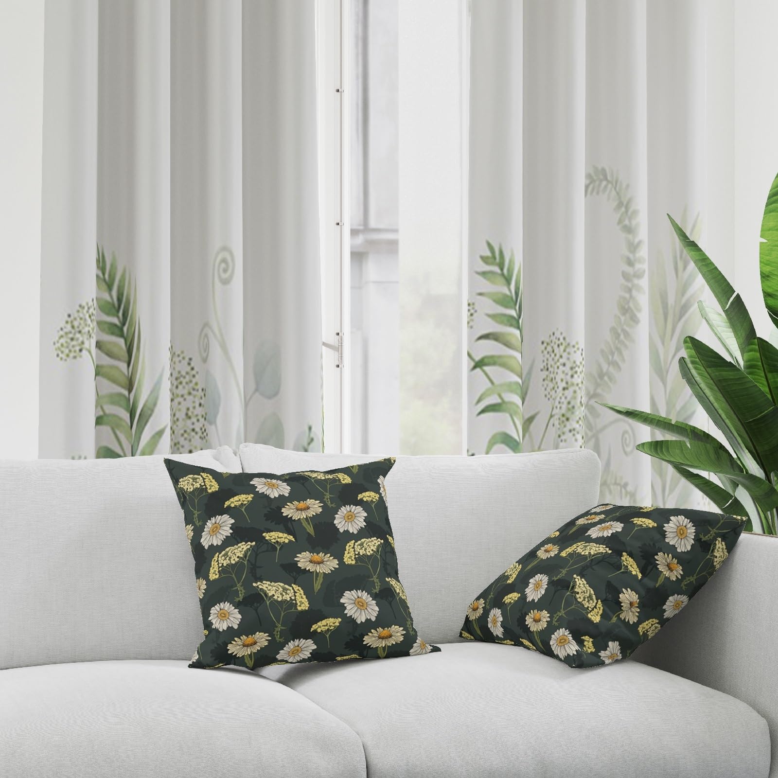 Set di 2 federe decorative in stile country con cerniera nascosta, 45 x 45 cm, verde salvia, accessori per mobili per esterni e camera da letto