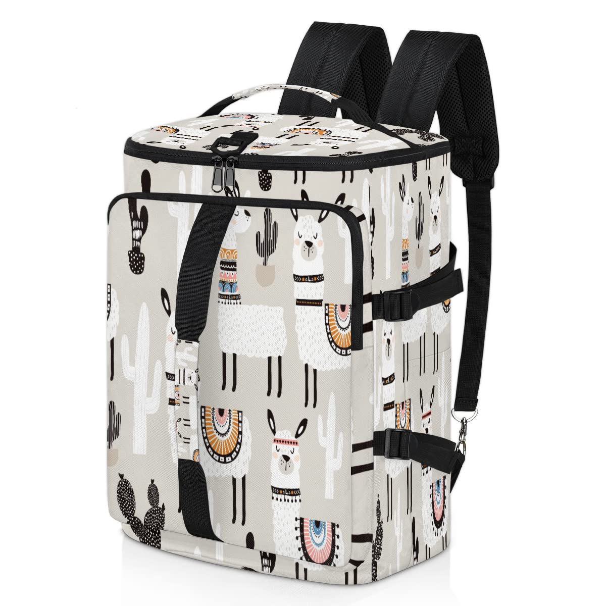 Llama - Mochila deportiva de lona para hombres y mujeres, bolsa de lona azteca con compartimento para zapatos para gimnasio, viajes, senderismo, mochila, Multi 2, Talla única, Deporte