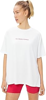 Koton Oversize Spor Tişört Slogan Baskılı Kısa Kollu