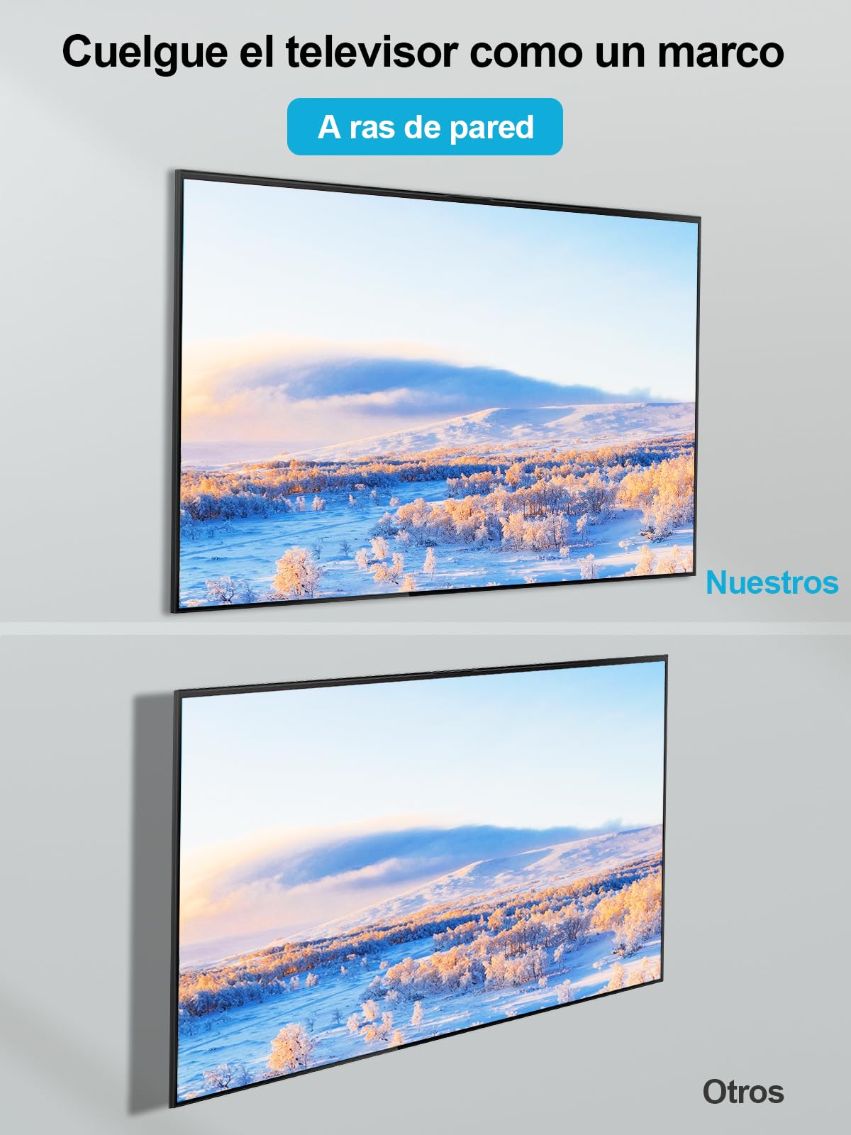 Supcline Soporte TV Pared Slim 14-80" Marco/Plana TVs, Soporta hasta 45KG