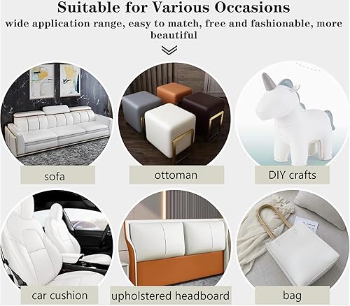 Miniatura 5 de CDY Hojas de cuero sintético de vinilo marino tela sintética suave e impermeable Material de piel sintética 54 "x 36" Muy adecuado para hacer