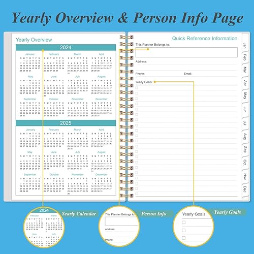 Miniatura 5 de Agenda y agenda de citas 2024  Agenda diaria por hora 2024 de enero de 2024 a diciembre de 2024, libro de citas semanal con intervalo de 30 minutos,