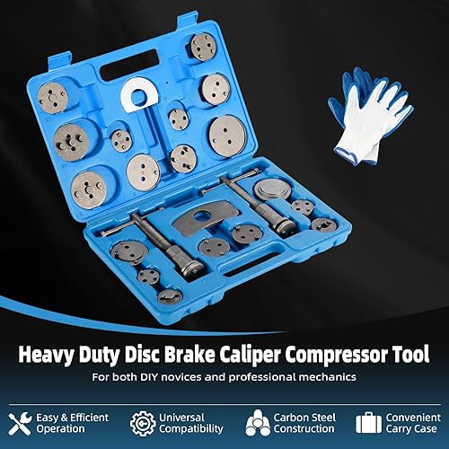 8MILELAKE Kit de herramientas de compresor de pistón de freno de disco de 24 piezas, repuesto de pastillas de freno, kit de repuesto para la mayoría