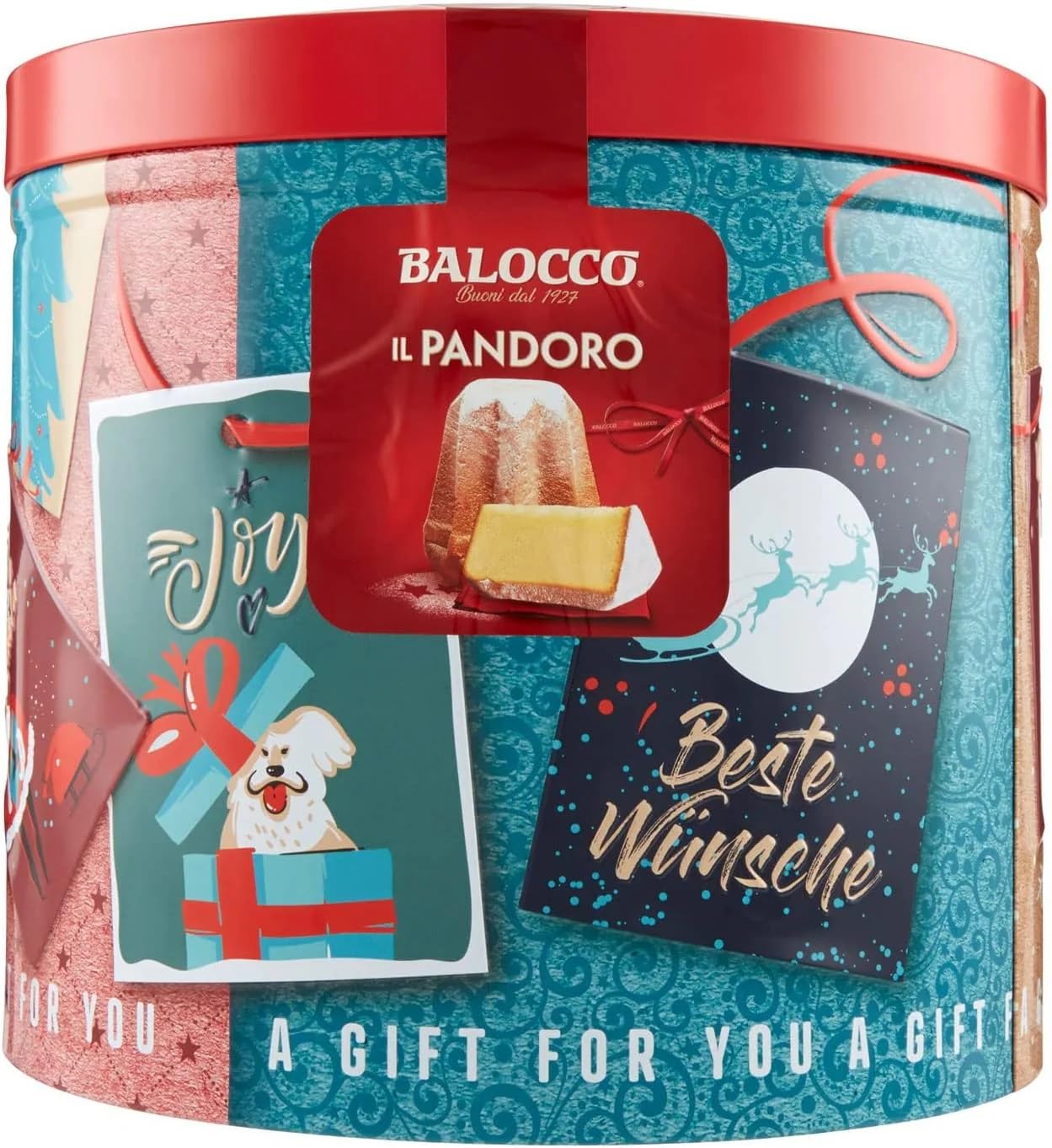 Balocco Il Pandoro 3x 750g Geschenkdose – klassischer italienischer Weihnachtskuchen – natürliche Langzeit-Teigführung, dekorative Metallbox
