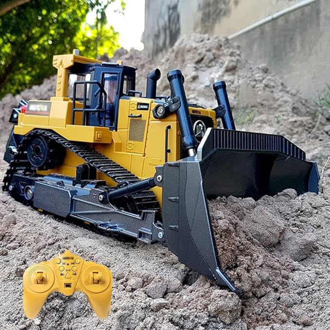 QIYHBVR Remote Control Bulldozer 1/16 RC Front Loader